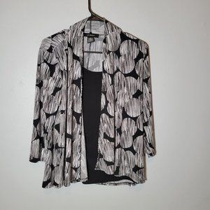 Liz Mc Coy Womens Top With Outer Attached Cover Up  Black  Size Small